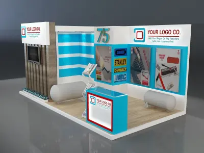 Booth Exhibition Stand a203 no seg 3D model