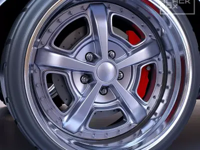 VIZ MUSCLE WHEEL SET FRONT AND REAR 3 OFFSETS for diecast  3D print model