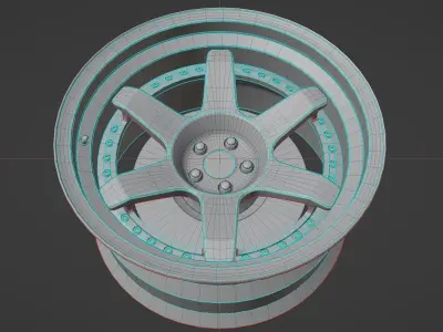 SIX - Wheels - Game Ready Low-poly 3D model