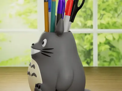Totoro Chibi Planter Pen Holder Ghibli Fanart No Supports 3D print model
