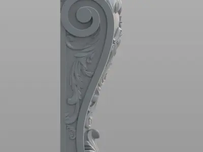 Lion Pillar Baluster 3D model