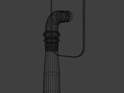 Golden window handle Free 3D model