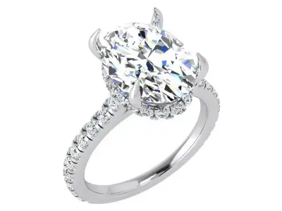 Oval Diamond Ring 3967 3D print model