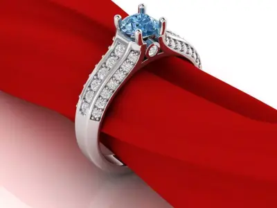 Luxury Engagement Ring 3D print model 4