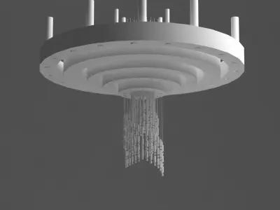 Crystal Chandelier with Ring 3D model