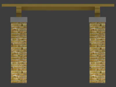 Trellis shade free standing structure landscape architecture Low-poly 3D model