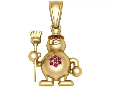 Snowman Shaped Jewelry Pendant 3D print model