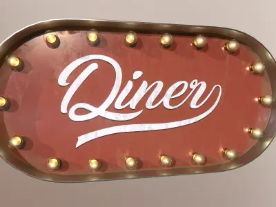 The American sign Diner 3D model