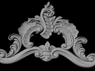 Central decor ornament for furniture 3D model 1006