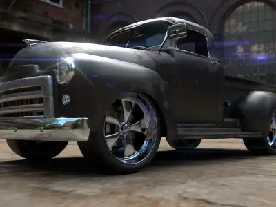 Rat Rod Truck Low-poly 3D model