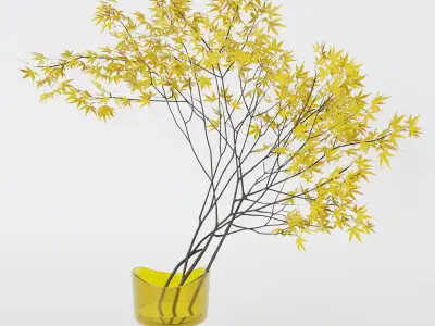 Decorative branch japanese maple 3D model