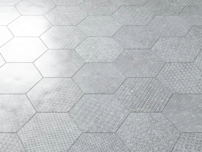 Porcelain tile EQUIPE CORALSTONE Hexagon Wall tiles 3D model
