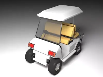 golf car Low-poly 3D model