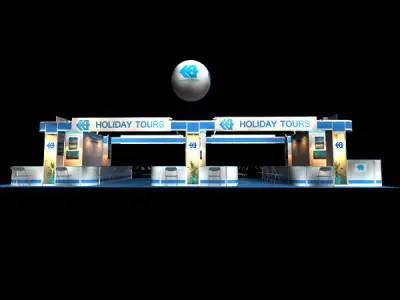Holiday Tour Exhibition 6 x 15 Booth 3D model