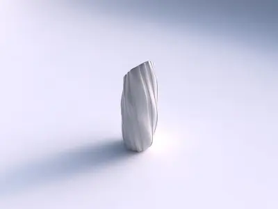 Vase twisted bent hexagon with twisted smooth ribbons  3D print model