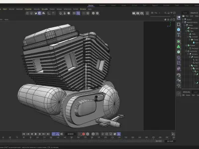Motorcycle Engine 3D model from CGTrader