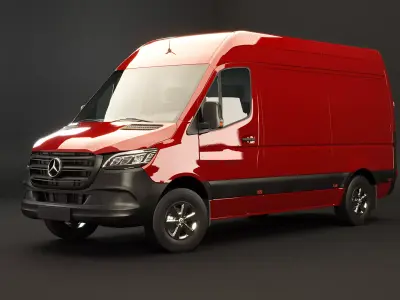 Mercedes Sprinter High Roof Low-poly 3D model