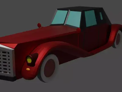 Ancient Car low-poly Low-poly 3D model