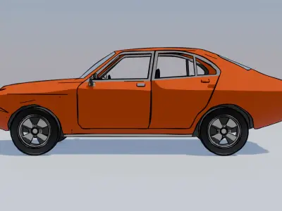 Datsun 160j LowPoly 3D model