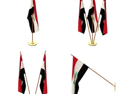 Iraq Flag Pack 3D model