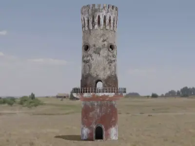 Tower old Low-poly 3D model