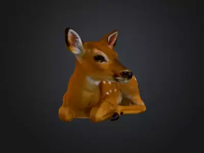 White Tailed Deer Spotted Fawn Realistic 3D model