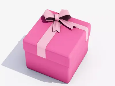 Gift Box Low-poly 3D model 5