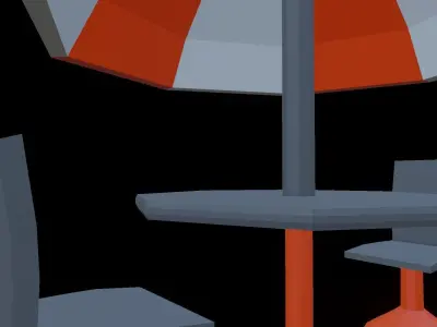  Outdoor Seating With Table And Two Chairs Low poly Free Model Free low-poly 3D model