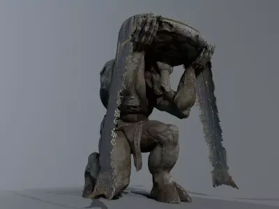 Minotaur Ruin Set Low-poly 3D model