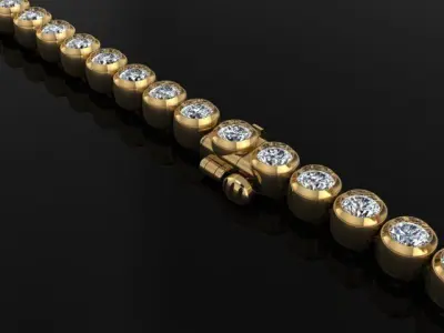 3mm Bezel Tennis Bracelet Links 3D print model