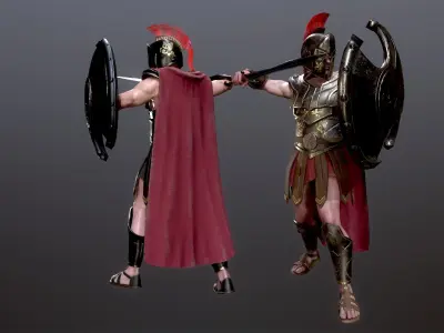 Greece WarrioR Low-poly 3D model