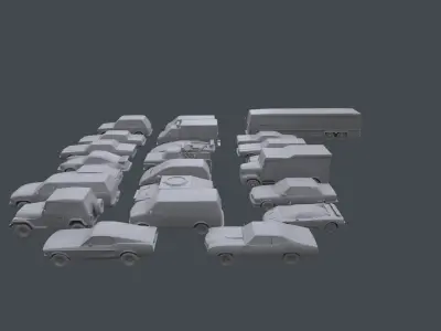 Cars pack  Low-poly 3D model