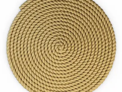 A thick mat of jute rope 3D model