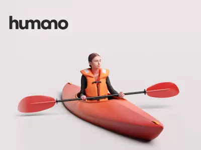 Humano Woman kayaking -2505-044-3631 3D model