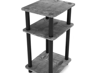 FURINNO Just 3-Tier End Table 1-Pack  French Oak Black Free low-poly 3D model