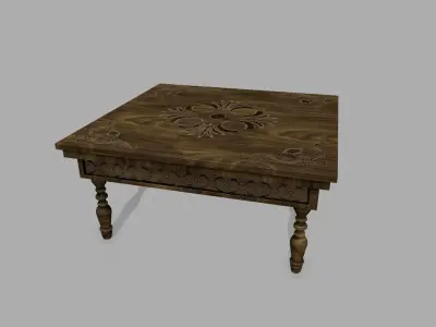 Table wooden Low-poly 3D model