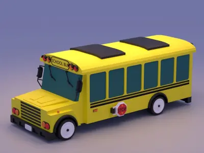 Cartoon School Bus 3D model