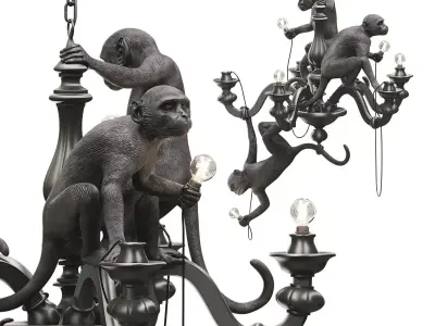 The Monkey Chandelier Low and High poly 3D model