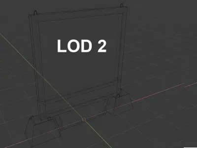 Old Concrete Fence Free low-poly 3D model