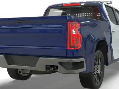 Silverado 2020 police pickup lowpoly concept Low-poly 3D model