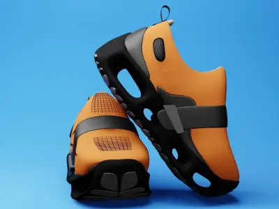  Model is a high-end photorealistic 3D model of sneakers Low-poly 3D model