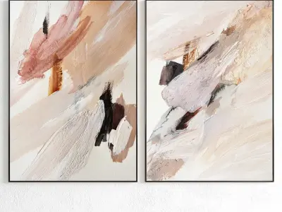 Plaster Two Photo Frame 193 Low-poly 3D model
