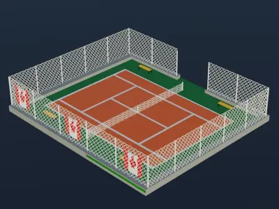 Tennis Court - Canada Low-poly 3D model