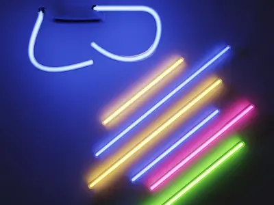 neon tube material Free 3D model