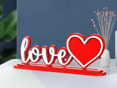 Love Photo Frame - Valentines Day Gifts 3D print model