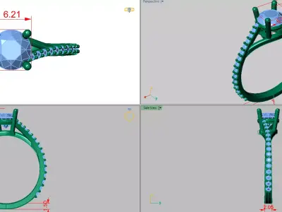 criss cross solitaire ring  3D print model