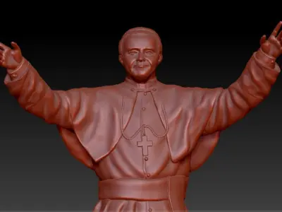 Statue of Saint Pope John Paul 2  3D model
