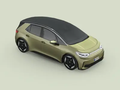 Volkswagen ID3 2024 Low-poly 3D model