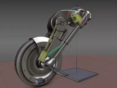 Simple Wheel Rig with Hydraulics Free 3D model