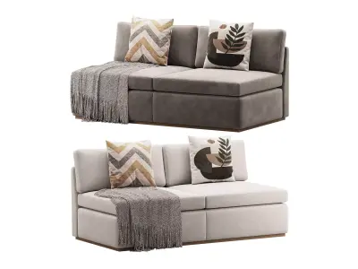 Haase Armless Sofa 3D model